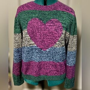 LOFT Multicolor Heart Sweater